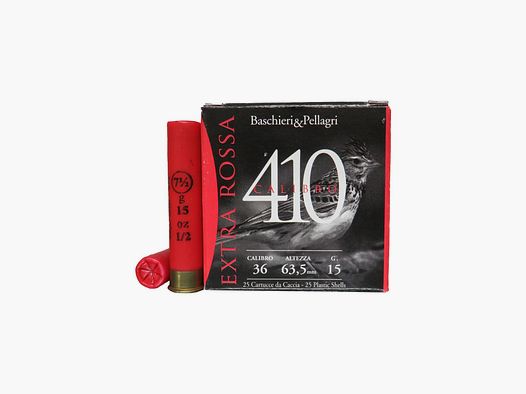 Patronen Baschieri e Pellagri Extra Rossa .410 kal. 36/63,5 15 g lood 7 en ½
