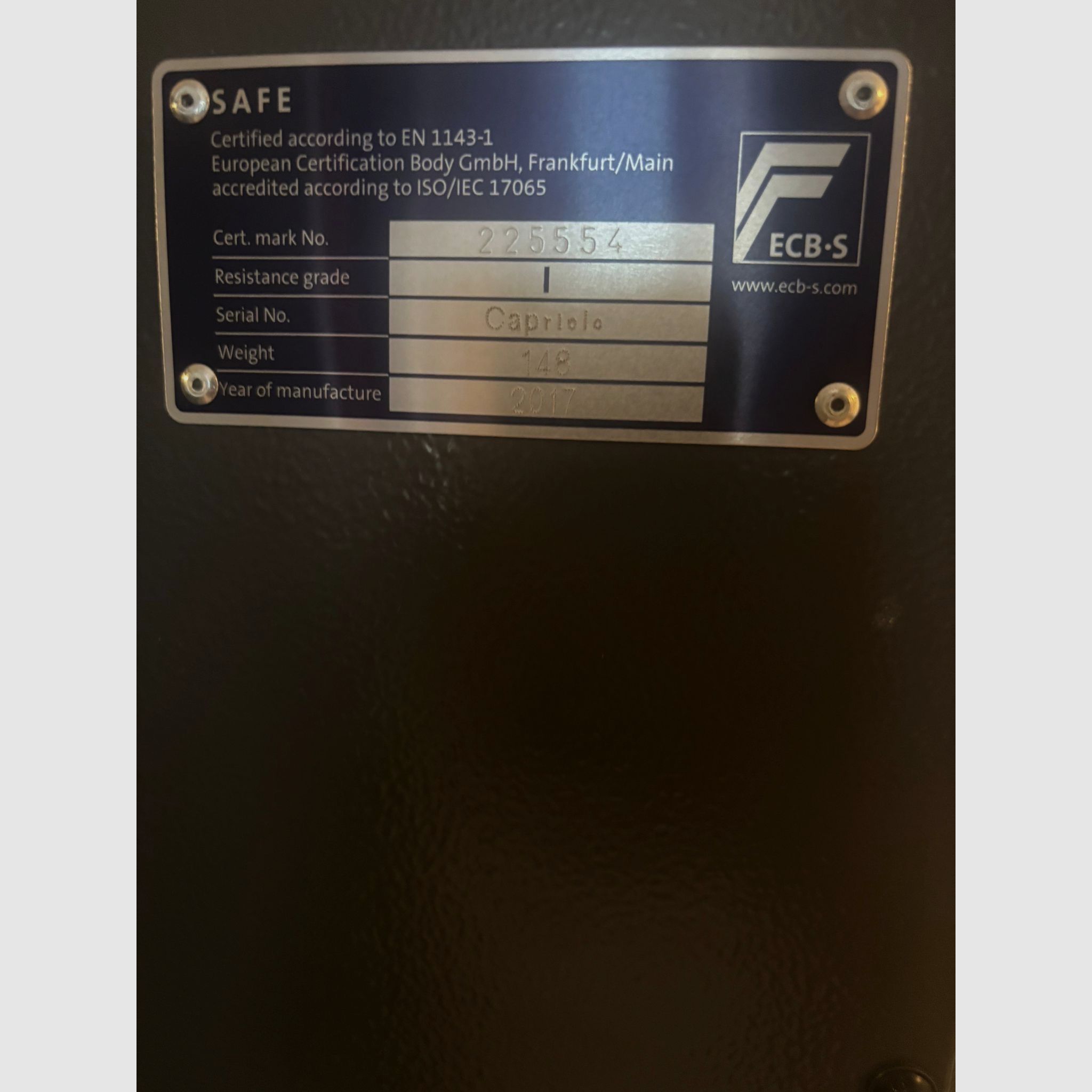 Tresor Klasse I - EN 1143-1 - ECB-S gecertificeerd