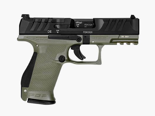 Pistola WALTHER PDP Compact 9 mm Luger Verde 4" 15 colpi Caricatore Pronta per Ottica