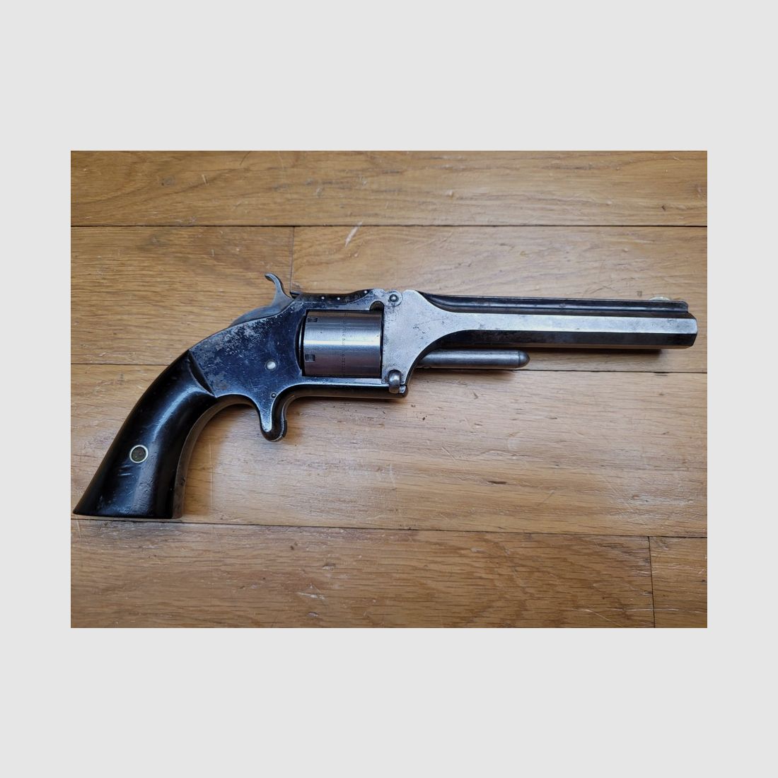 Mityczny rewolwer Smith & Wesson N°2 – Old Model Army 1860 z 1869 roku – 32SWL nabój boczny w 5 calach – Otwieranie Tip-Up – Idealna mechanika i lufa – Oryginalne oksydowanie w 60% – Pojedynczy numer seryjny – Ikona historii broni USA – TBE, zdjęcie 1 z 23