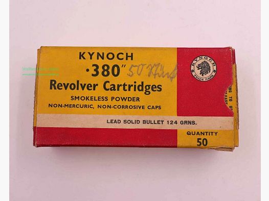 Kynoch, Inglaterra cartuchos de revólver .380