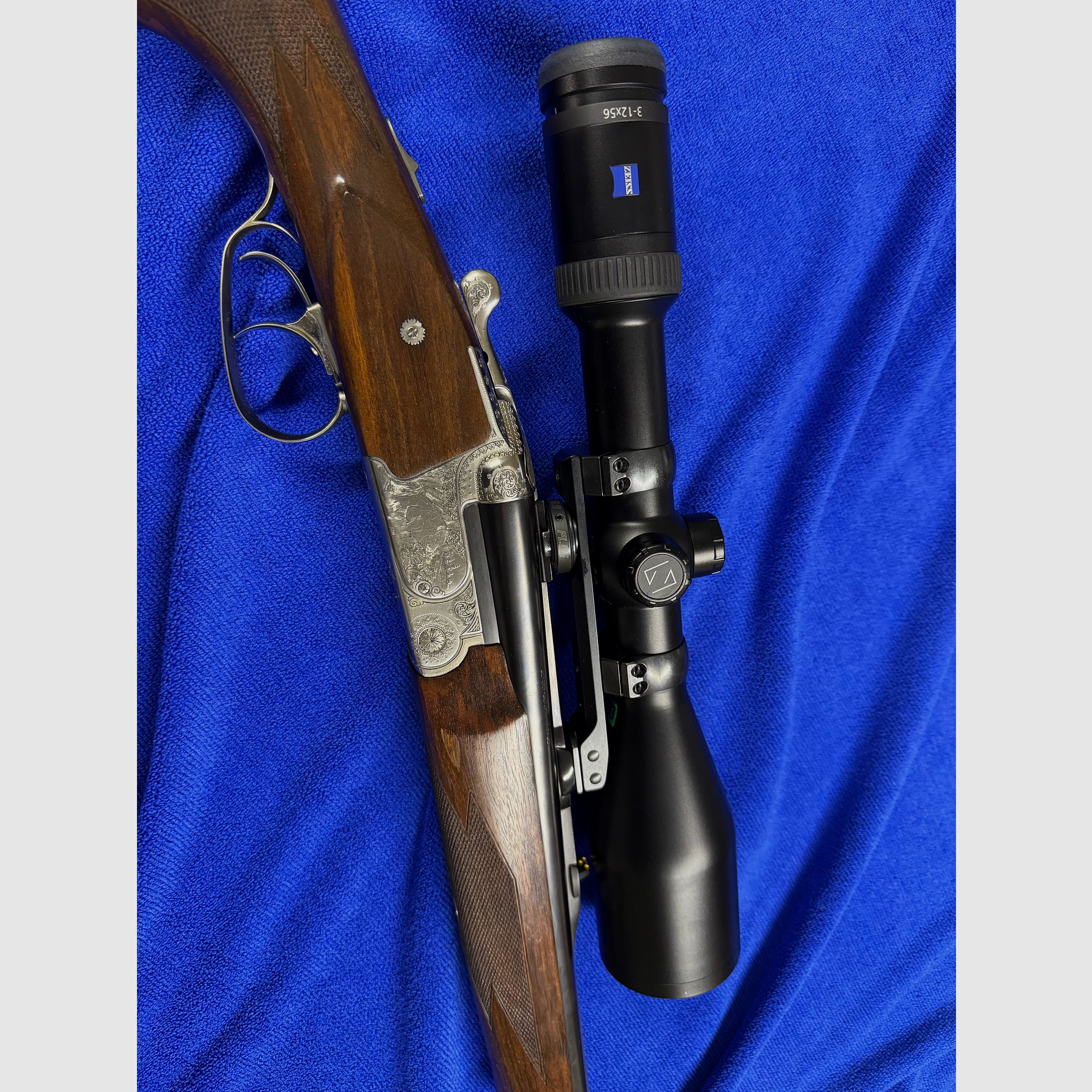 Merkel double rifle drilling DR 961L with ZEISS Victory HT 3-12x56 scope