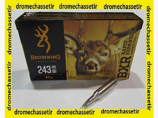 boite de 20 cartouches Browning BXR cal 243 winchester, 97 grains