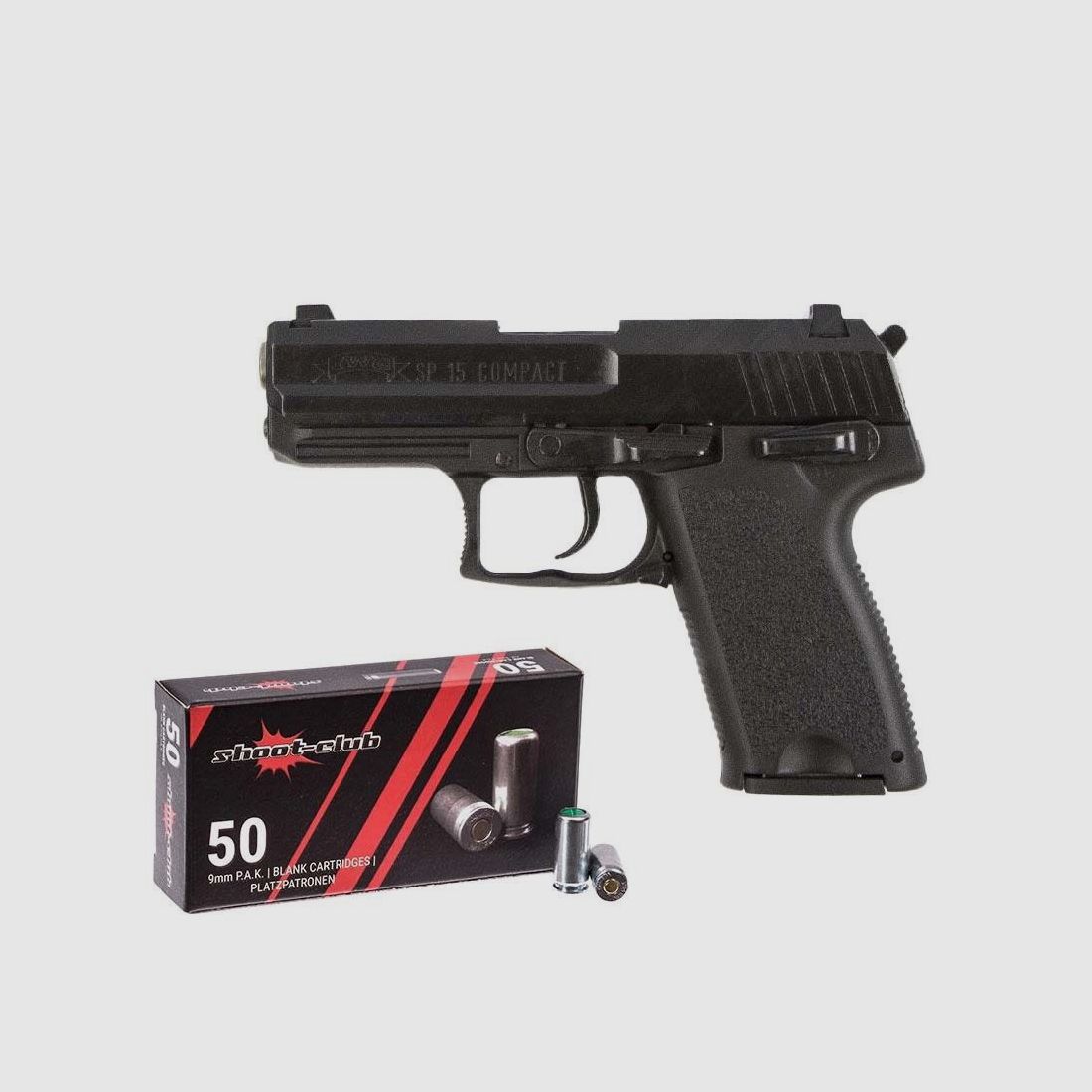 Cuno Melcher IWG SP-15 Compact pistolet à blanc 9mm brunie +