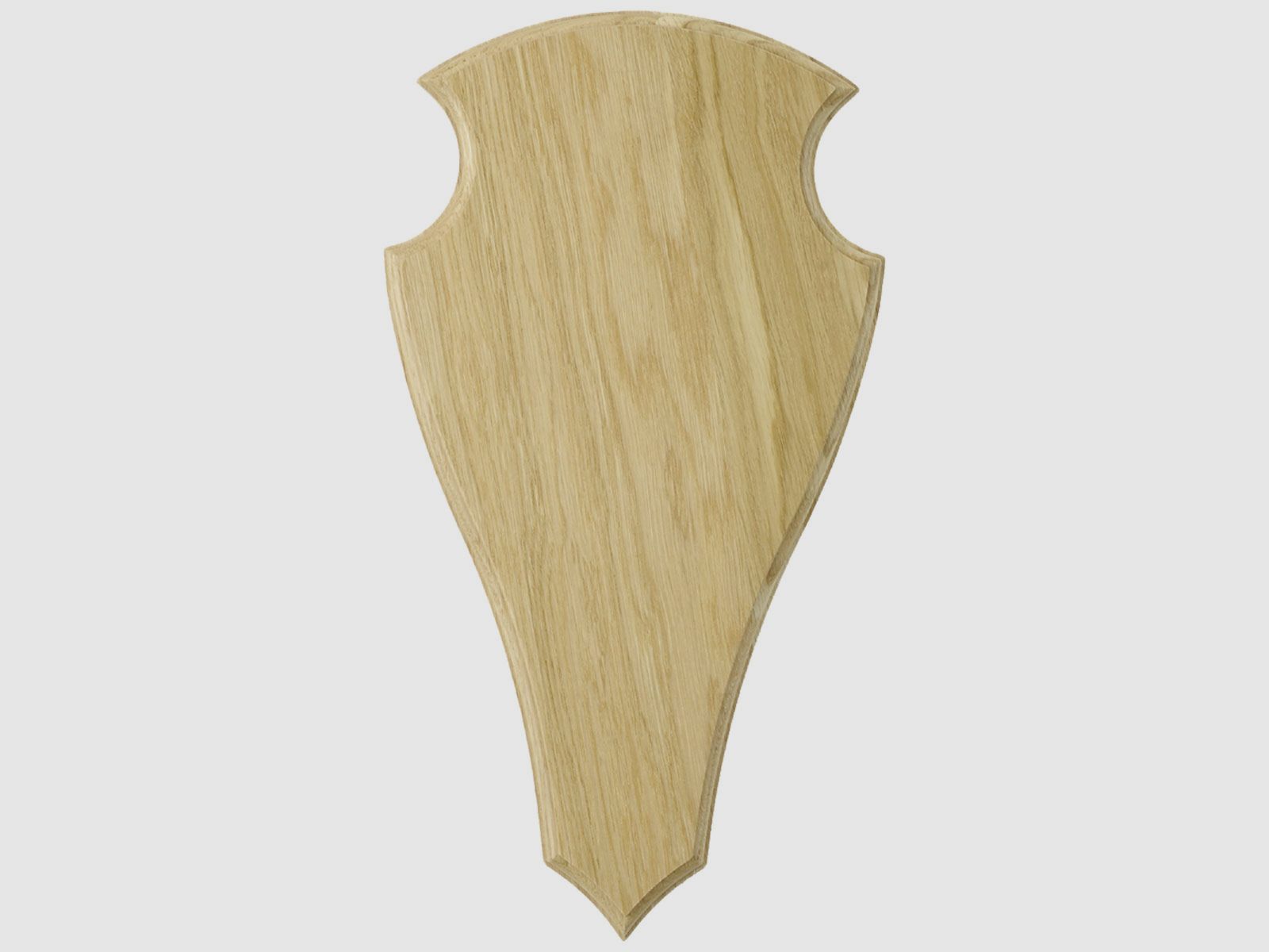 Eurohunt Geweihbrett 52x26cm Eiche - Hell - Spitz