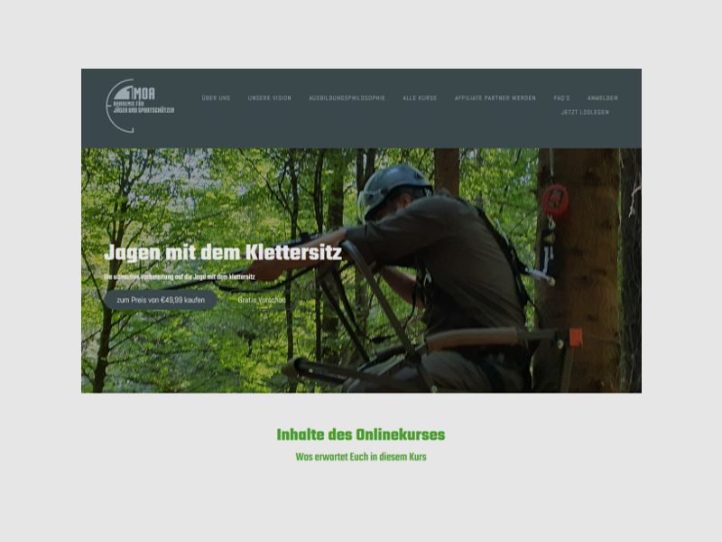 Chasse avec le siège d'escalade | Cours en ligne