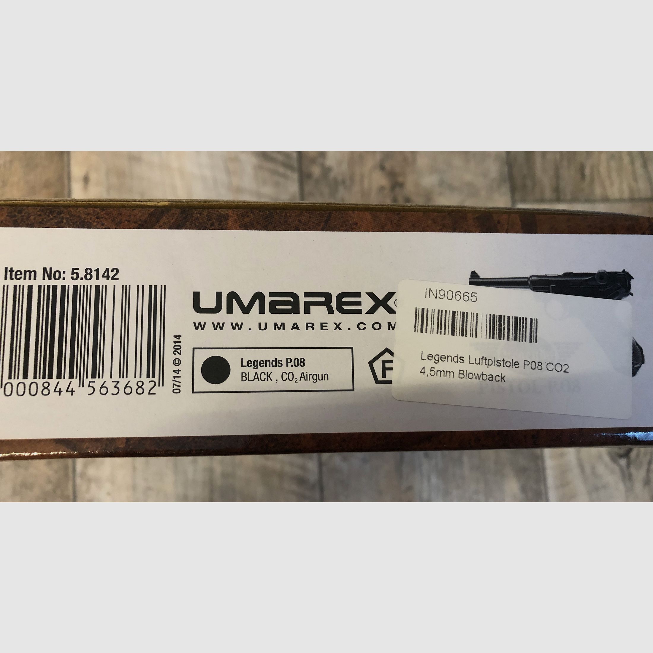 Legends air pistol P08 CO2, Parabellum pistol, 4.5 mm blowback, black, airgun