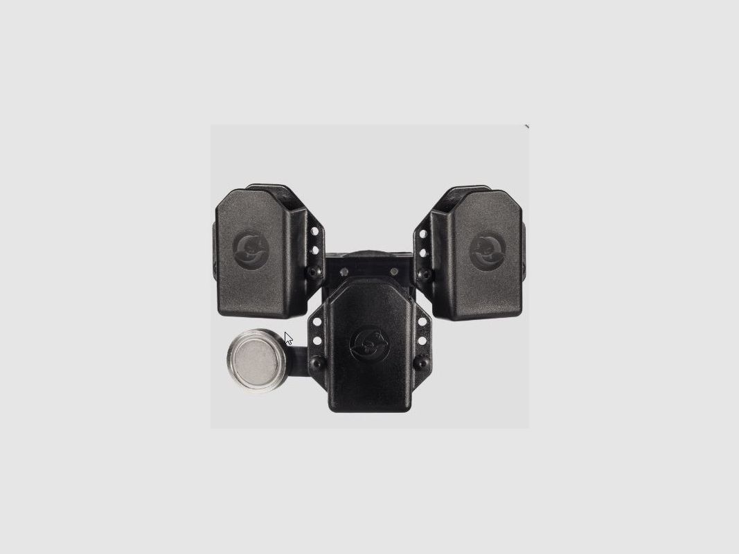 GHOST EINZELMAGAZINHALTER TRIPLE MIT EINZELMAGNET ROTIERENDER CLIP IPSC FÜR 4 MAGAZINE GESAMT SG-MAG11M