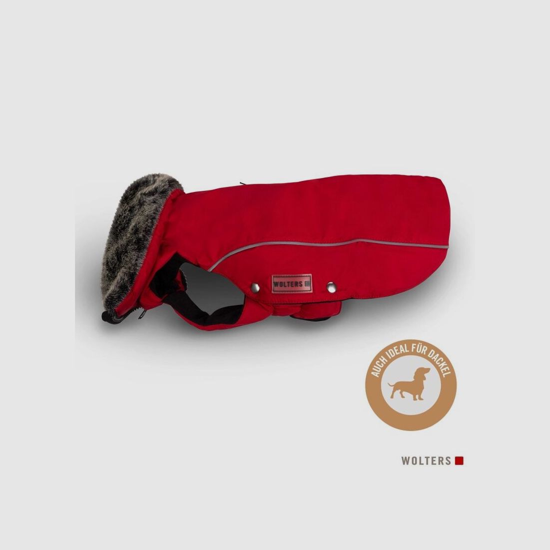 Wolters Winterjacke Amundsen für Dackel Rot