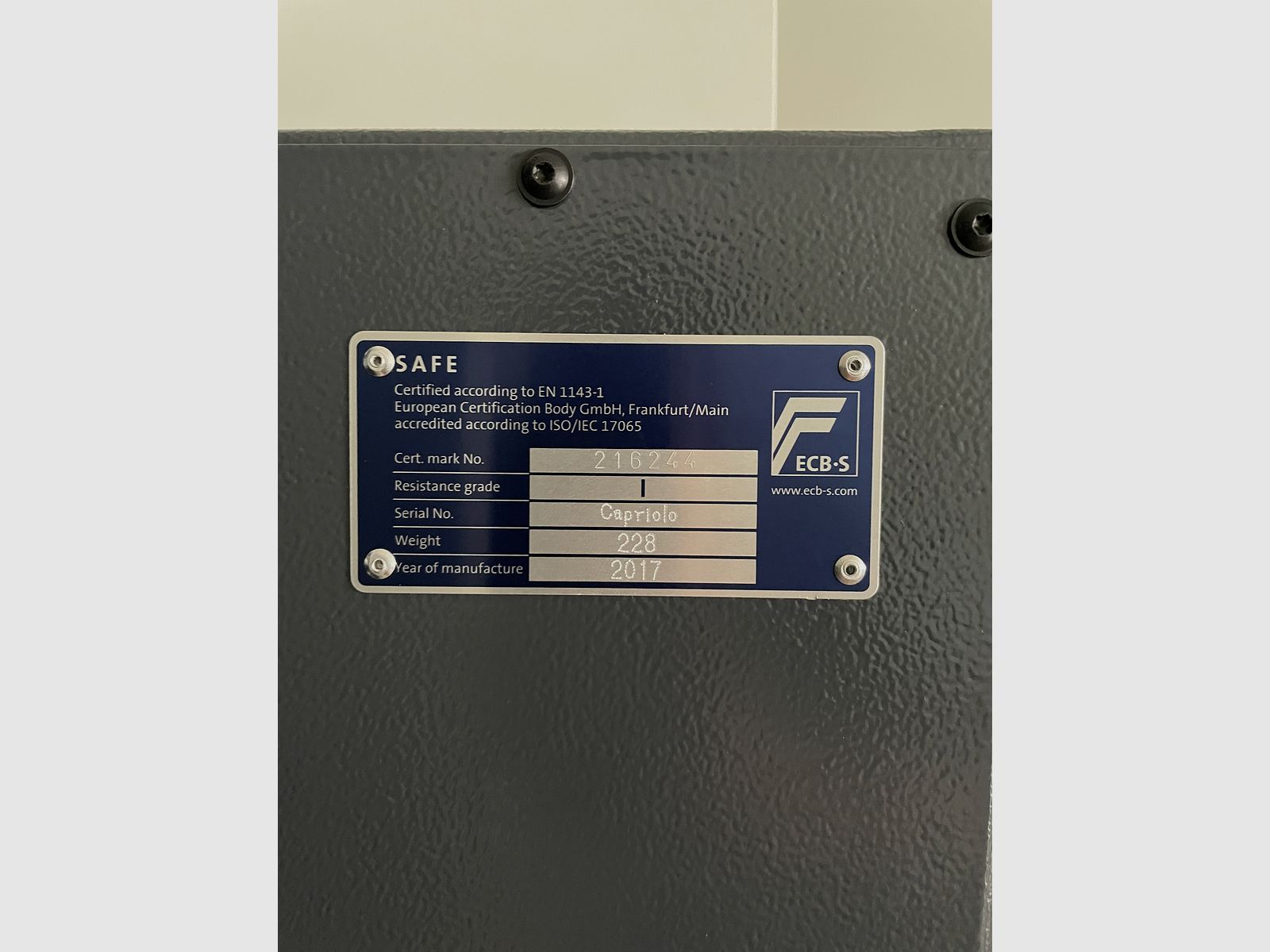 Waffenschrank EN1143-1 Klasse 1