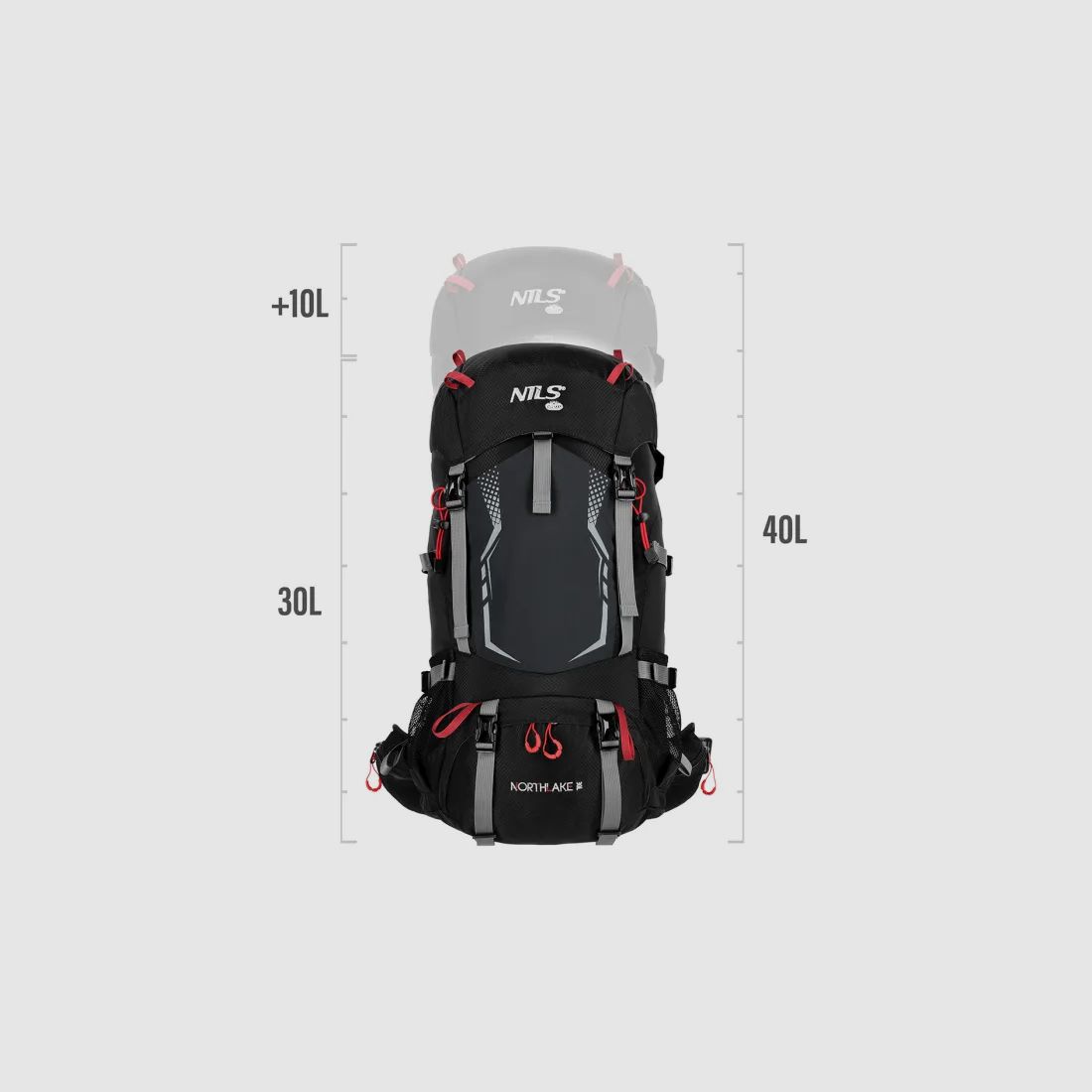 NC1993 Rucksack Northlake 30L+10L in Schwarz