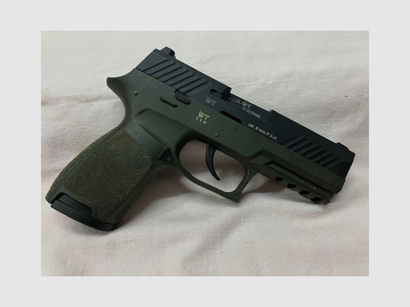 SIG SAUER P320 OD-GREEN, cal. 9mm P.A.K. PTB Nr. 1038