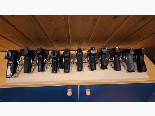 Gun rack/holder/stand/shelf for up to 11 pistols