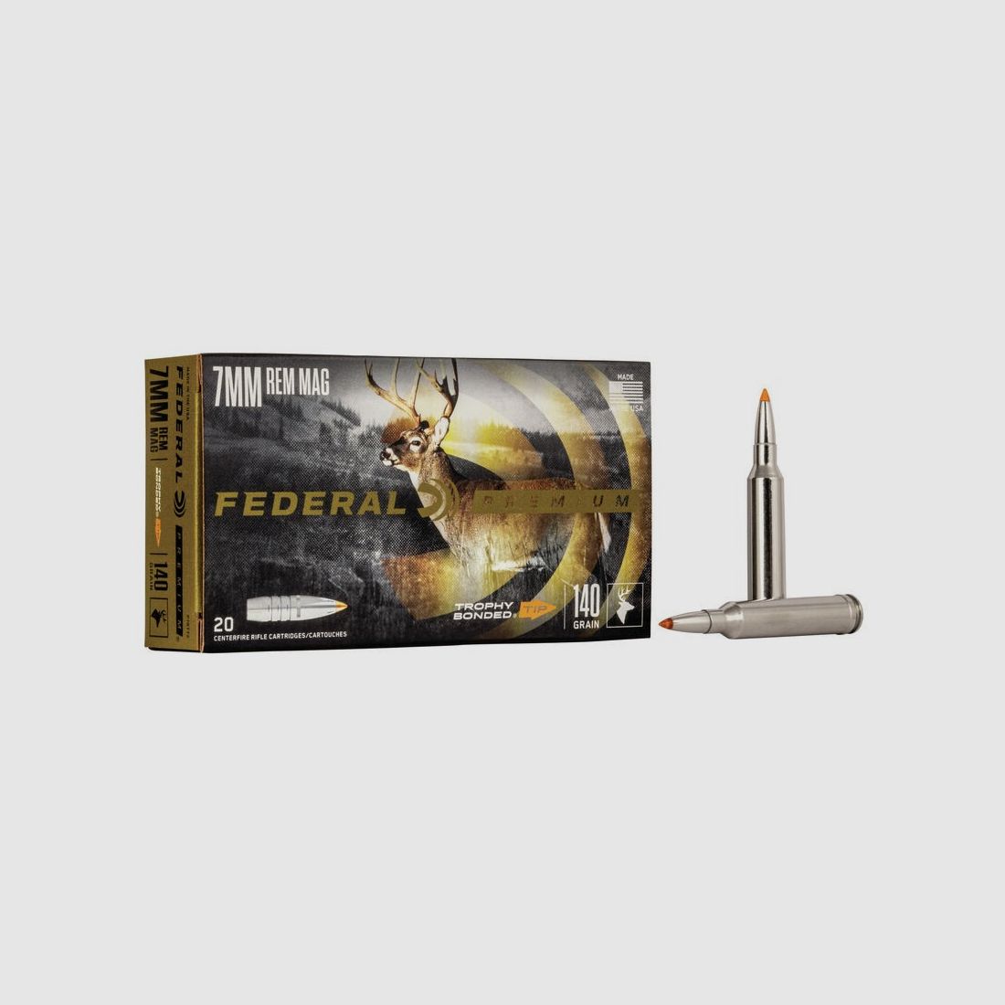 FED P7RTT2 PREMIUM AMMO 7MM REM MAG 140GR TROPHY BONDED TIP