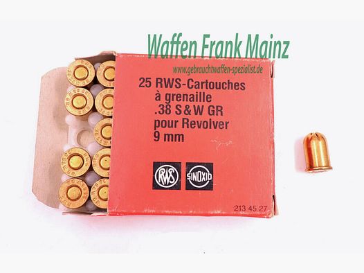 RWS (WZd.Fa.Rottweil) cartouches de revolver .38S&W/shot