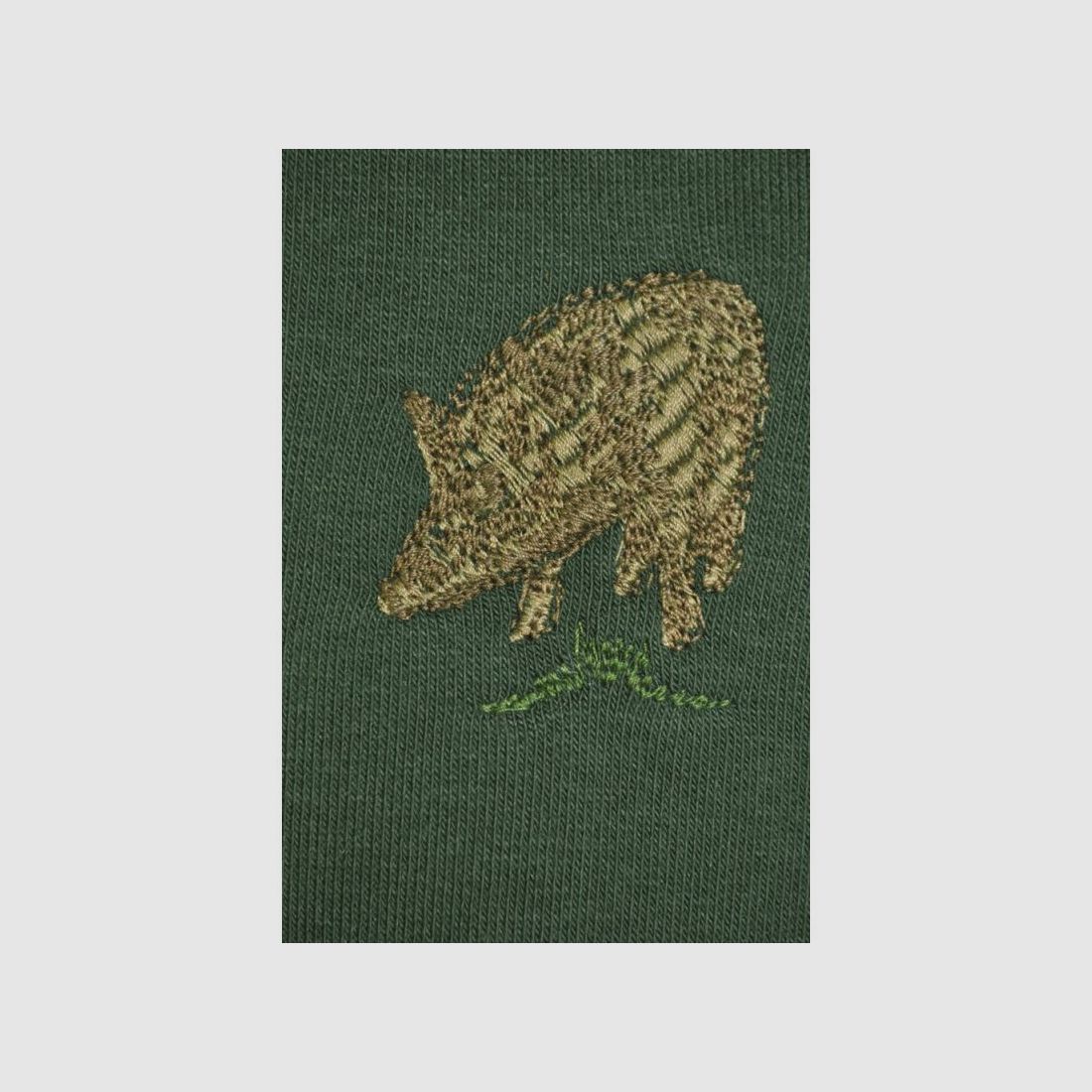 Hubertus Sweatshirt mit Polokragen Motiv Sau