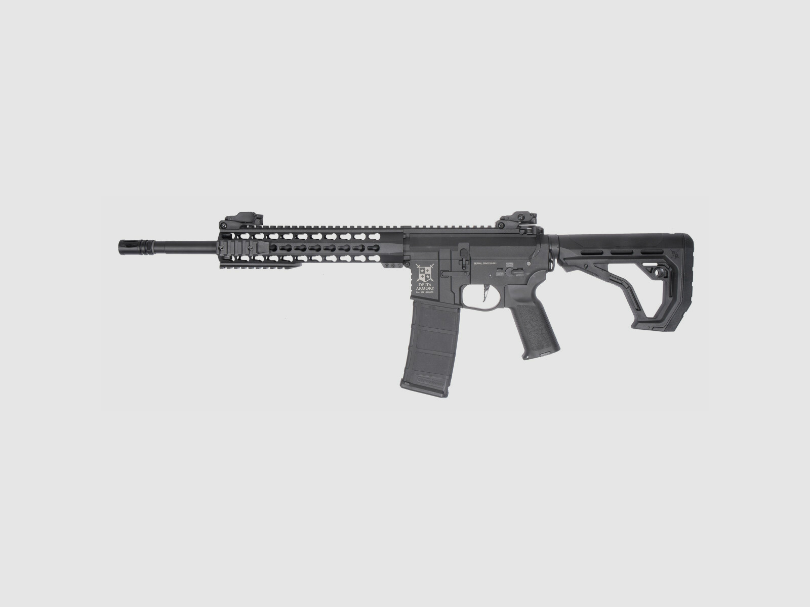 AR15 KeyMod 10 pollici CHARLIE EAGLE ETU Nero S-AEG Fucile Airsoft Libero da 18 Anni | Delta Armory