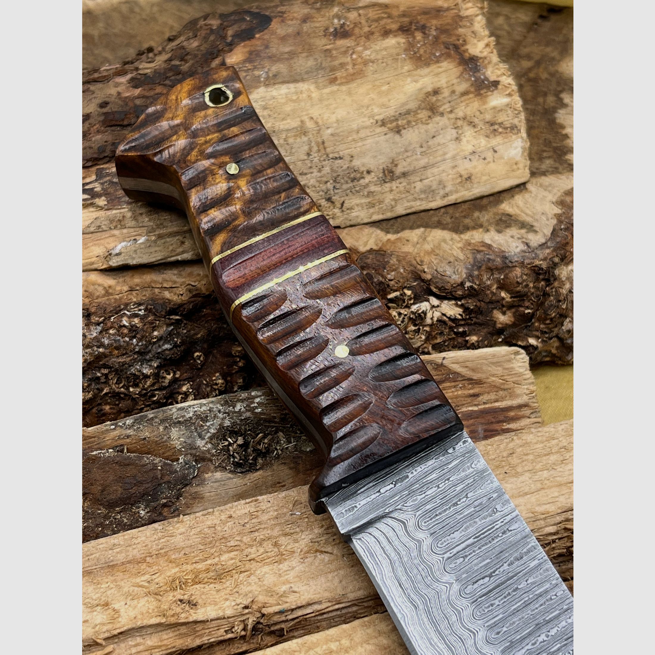 Jachtmes Damast Handgemaakt