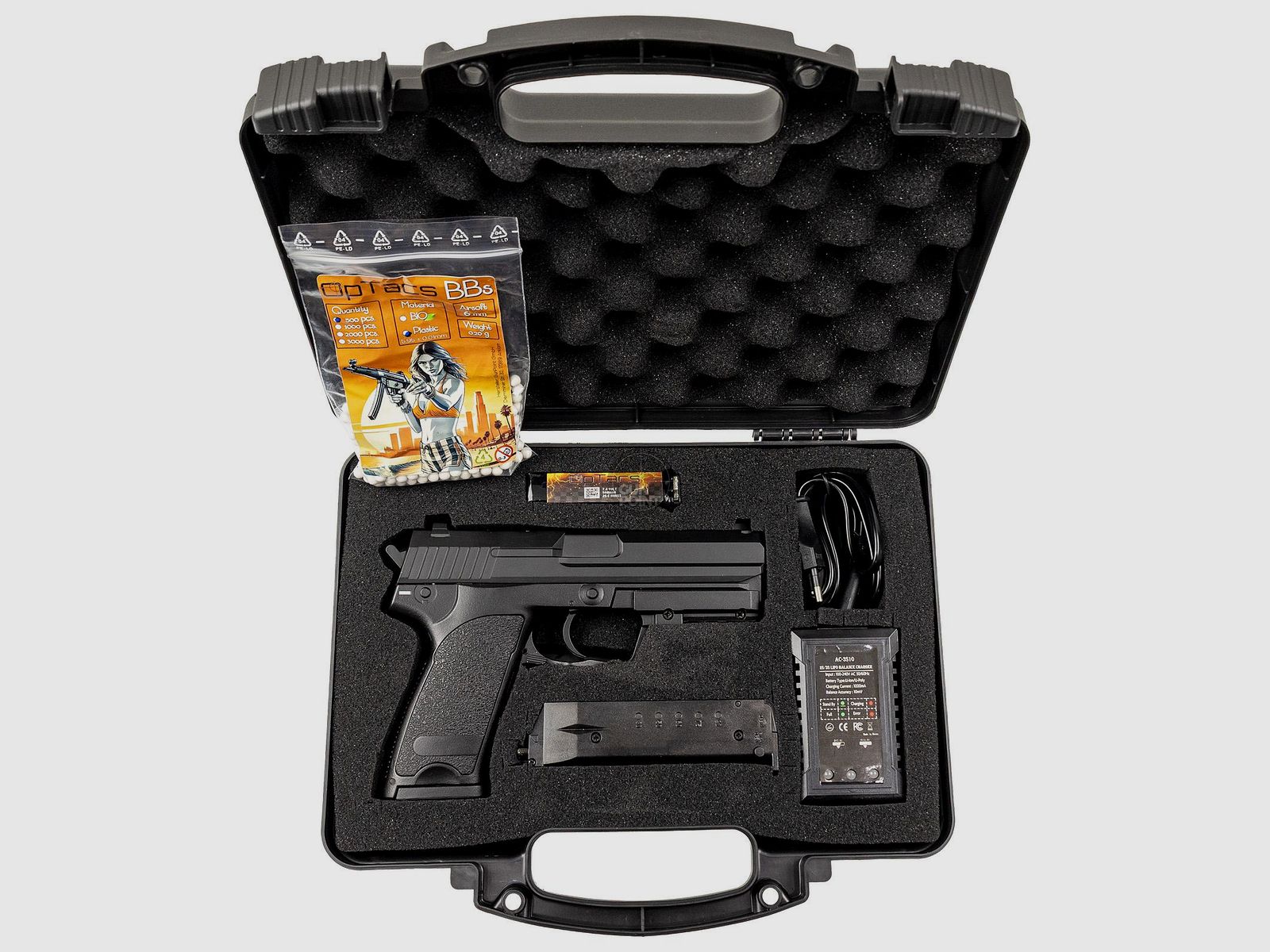 Softair - Pistolet - Cyma - CM125 AEP Enhanced avec mallette à partir de 14 ans, sous 0,5 Joule