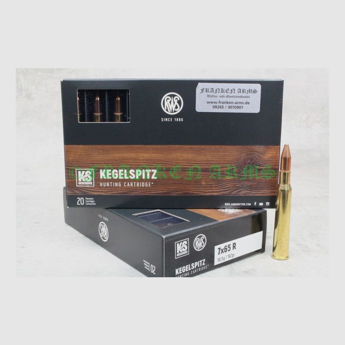 RWS Kegelspitz 7x65R 162gr. 10,5g 20 pièces Prix dégressifs
