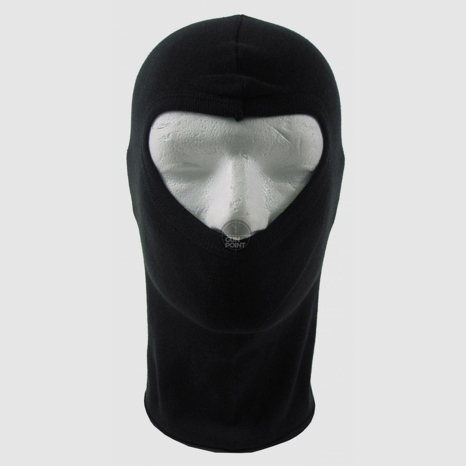 Balaclava, 1-Loch, dünn,schwarz, 100 % Baumwolle