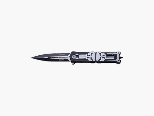 COUTEAU MANCHE TETE DE MORT ALU JKR