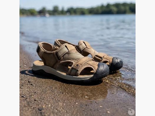 Men's synthetic brown sandals - Urban comfort and elegance