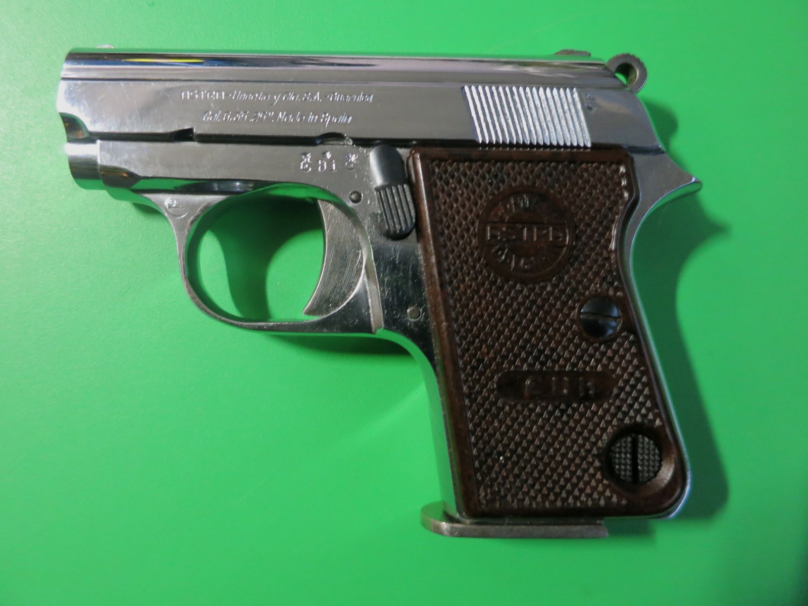 Astra-Unceta Y, CUB, Cal. 6.35 mm Browning, Nickel Special Series #56, image 1 of 6