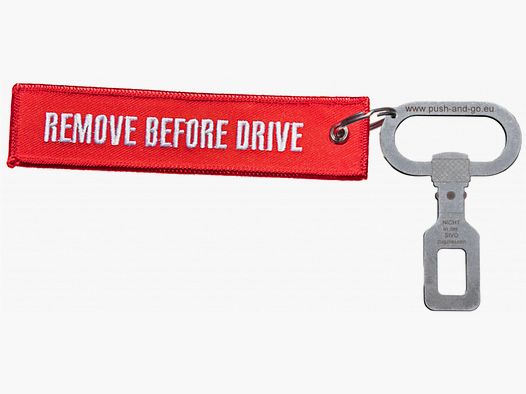 HALDER 22330.0981 Push & Go seat belt buckle adapter with warning flag