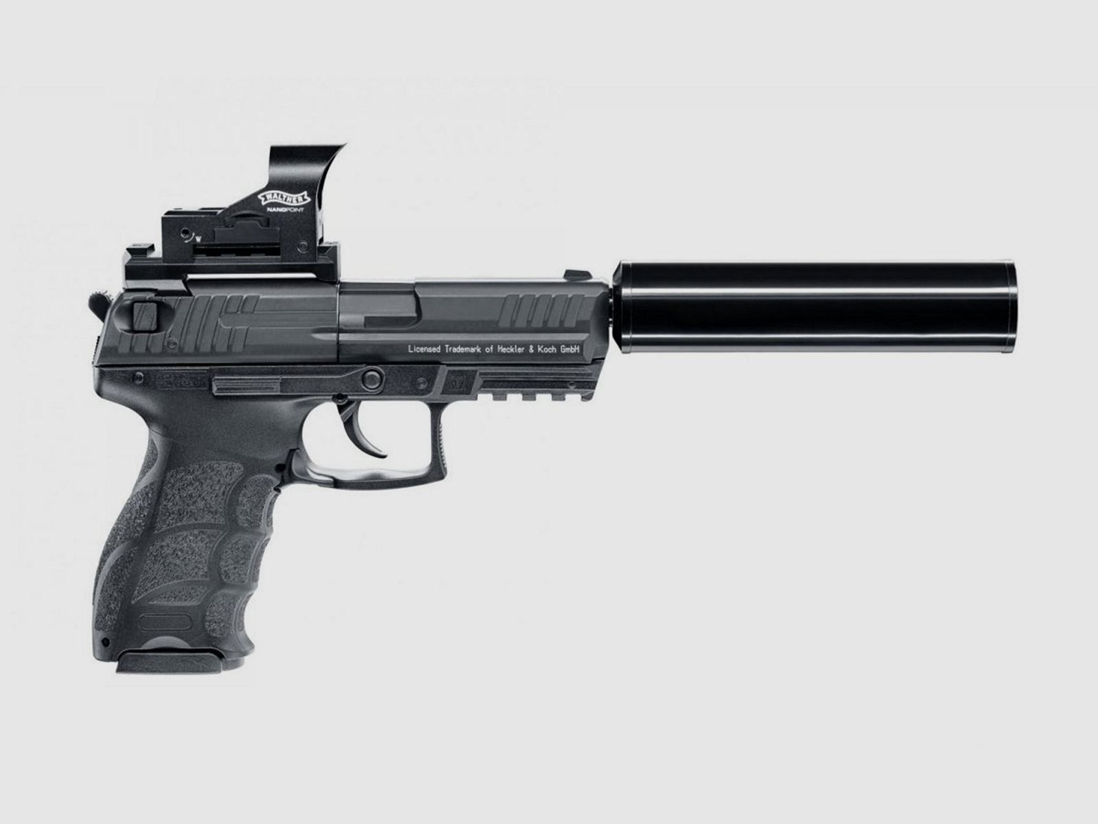 Umarex Heckler & Koch P30 Kit CO2 Luftpistole 4,5mm Diabolo + Schalldämpfer + 2 BB-Magazine + 5 Trommelmagazine + 500 Kugeln - NEU