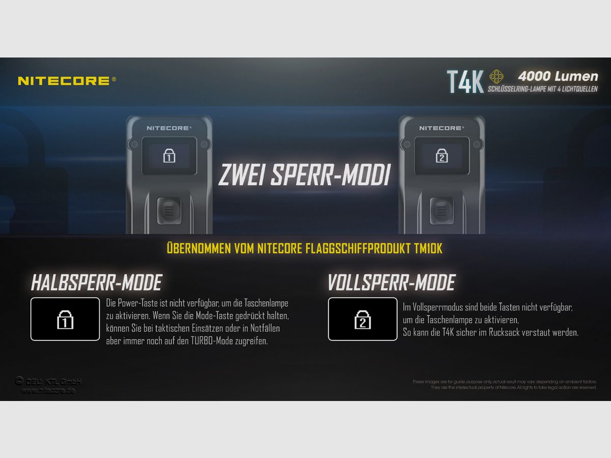 Nitecore T4K latarka LED 4000 lumenów