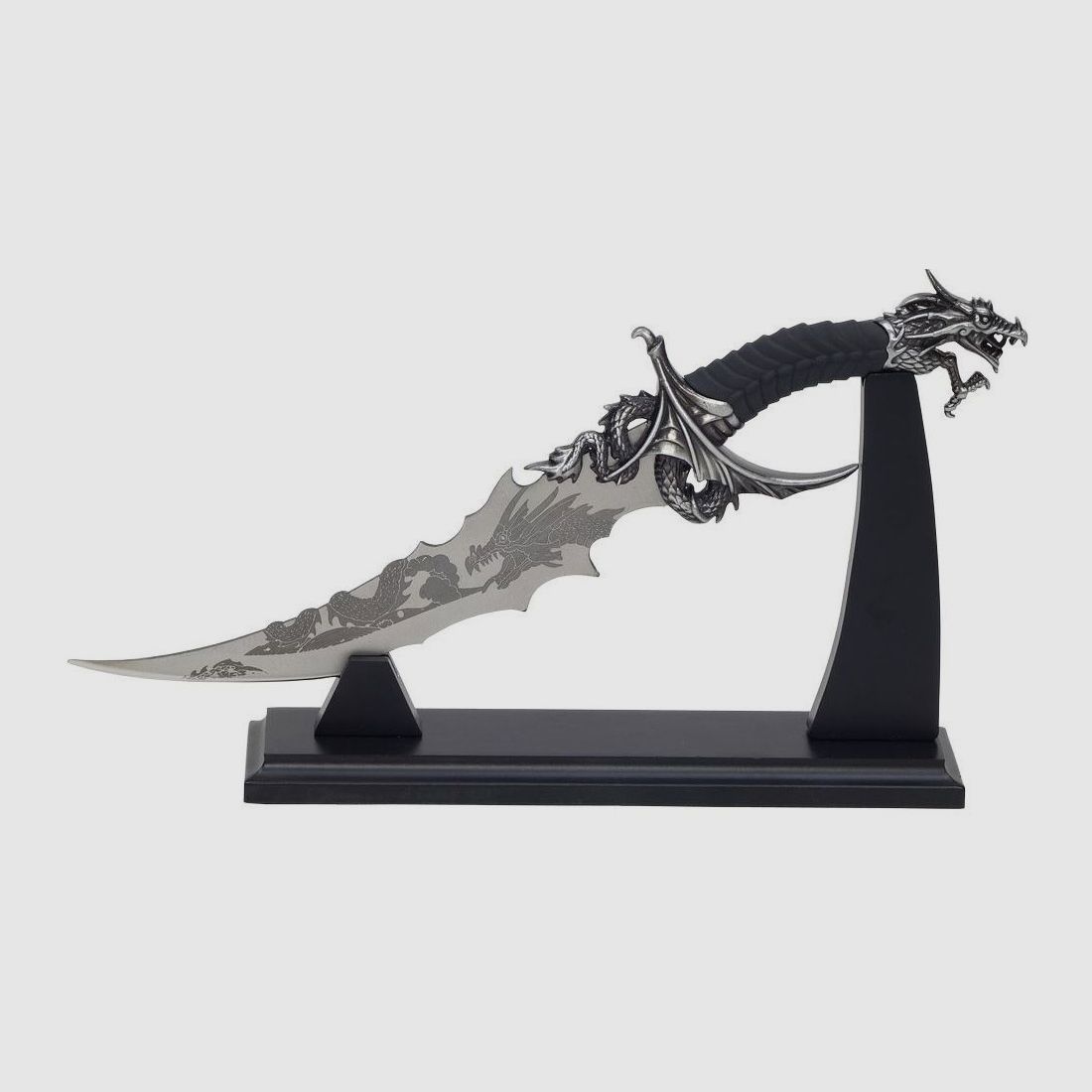 Fantasymesser Dragon mit schwarzem Ständer