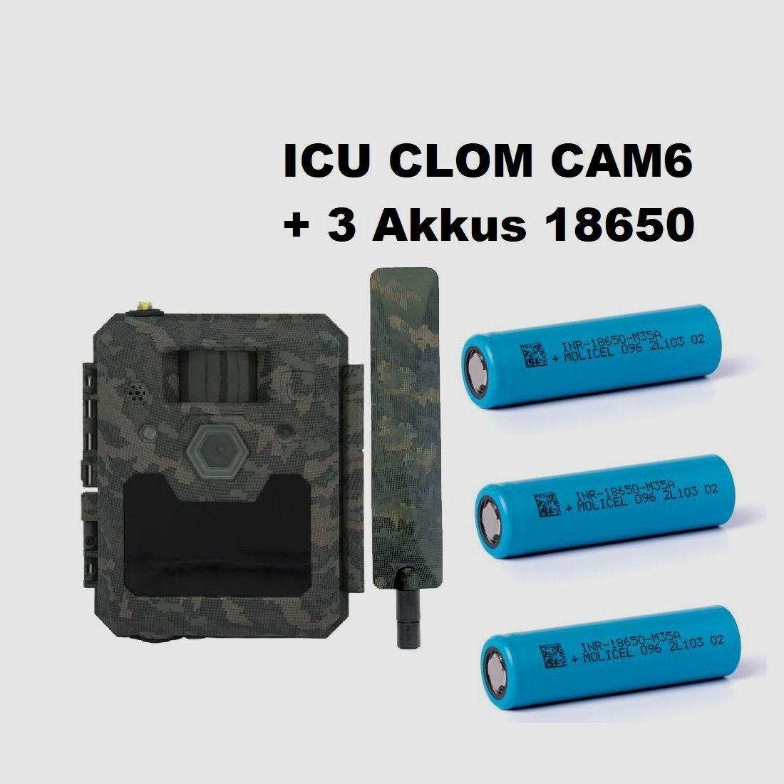 ICU CLOM CAM6 Cámara de Caza incl. 3x 18650 Baterías + 2000 Monedas