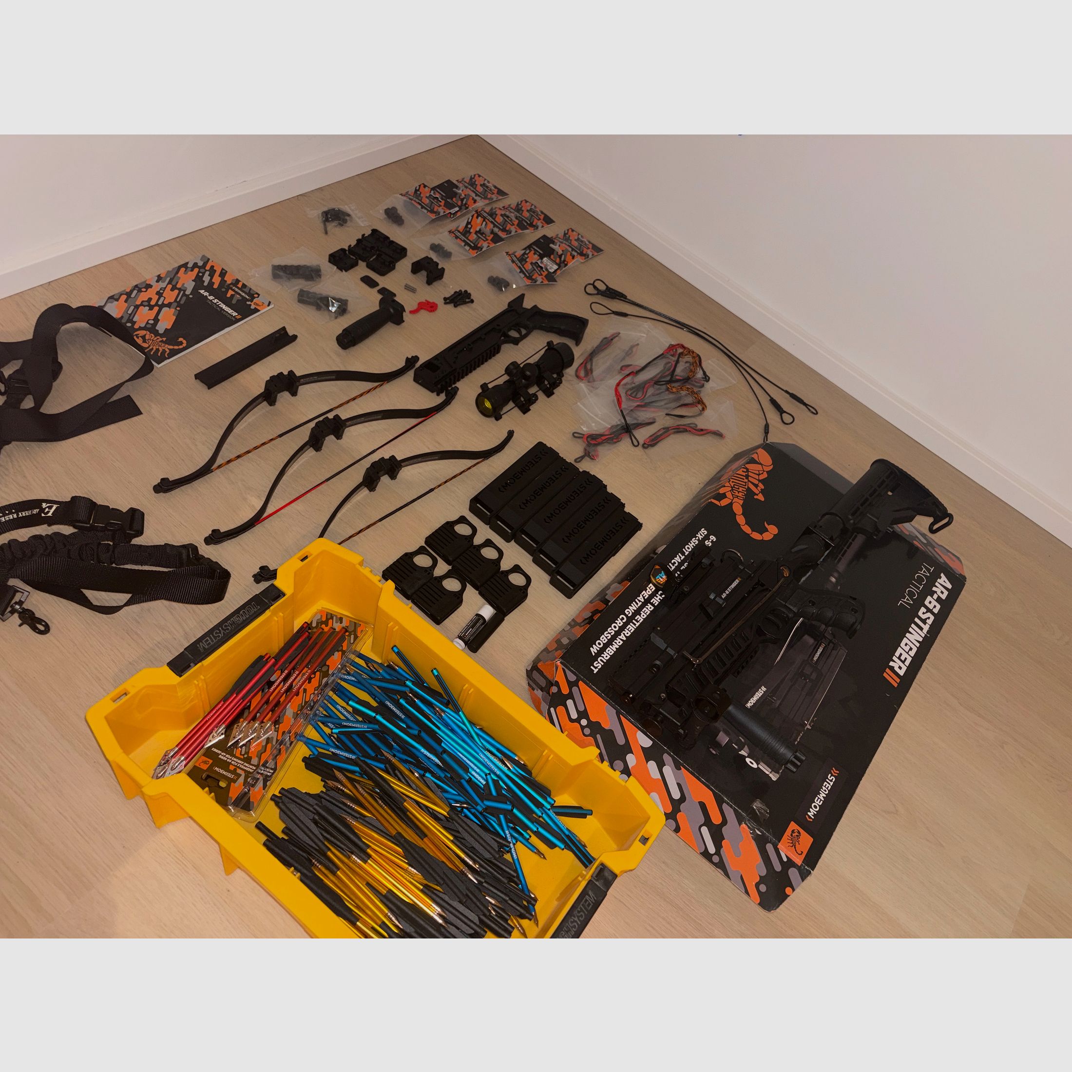 Steambow AR-6 Stinger II Tactical Complete Set | over 260 arrows | PRO Throwing Arm | like new