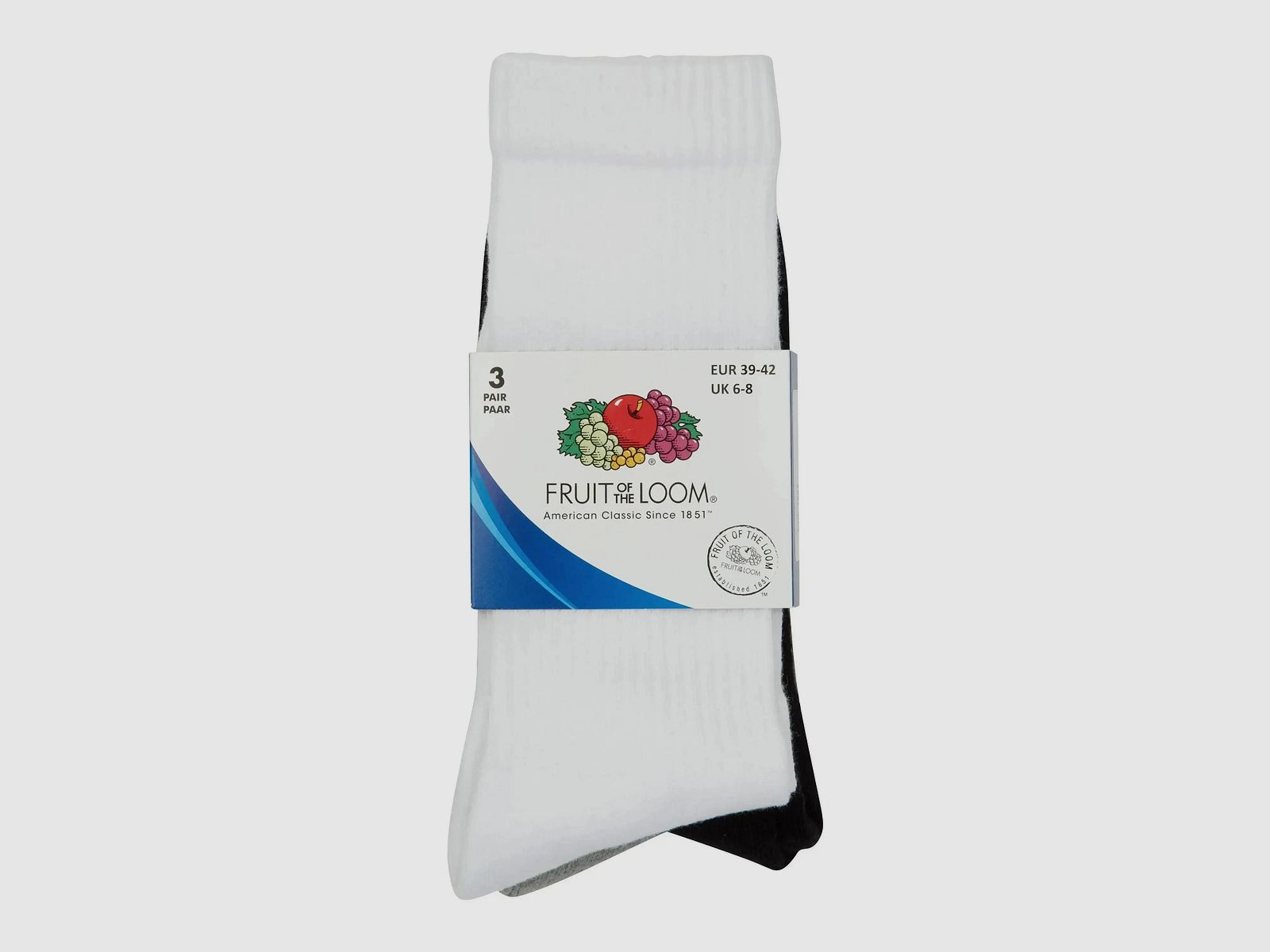 Skarpety sportowe Fruit Of The Loom w wielokolorowym 3-paku - M
