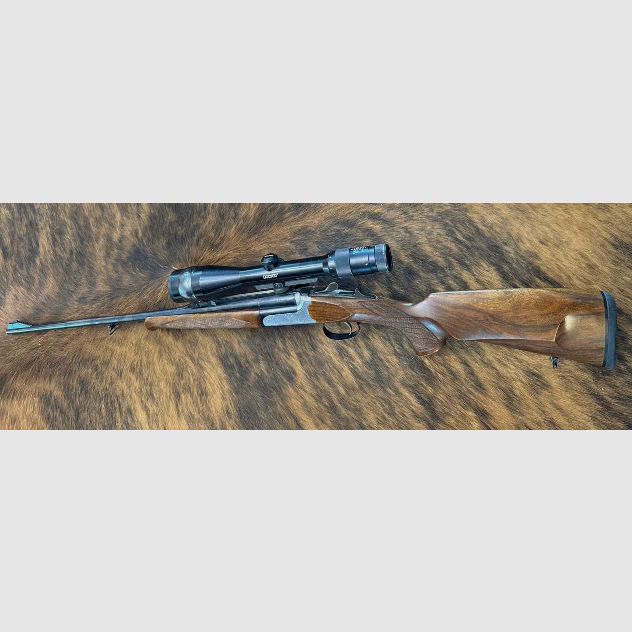 SABATTI SKL 98 DL Einzellader Kipplaufbüchse Kaliber 6,5x57R mit Zieloptik Docter 2,5-10x48, Absehen 4
