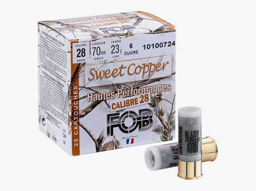 Cartouche de chasse sans plomb FOB Sweet Copper cal. 28 HP - Calibre 28 - Plomb 6
