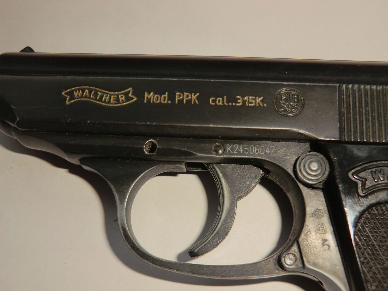 Walther Mod. PPK cal. 315K. PTB 585, Beschuss: AC 1977
