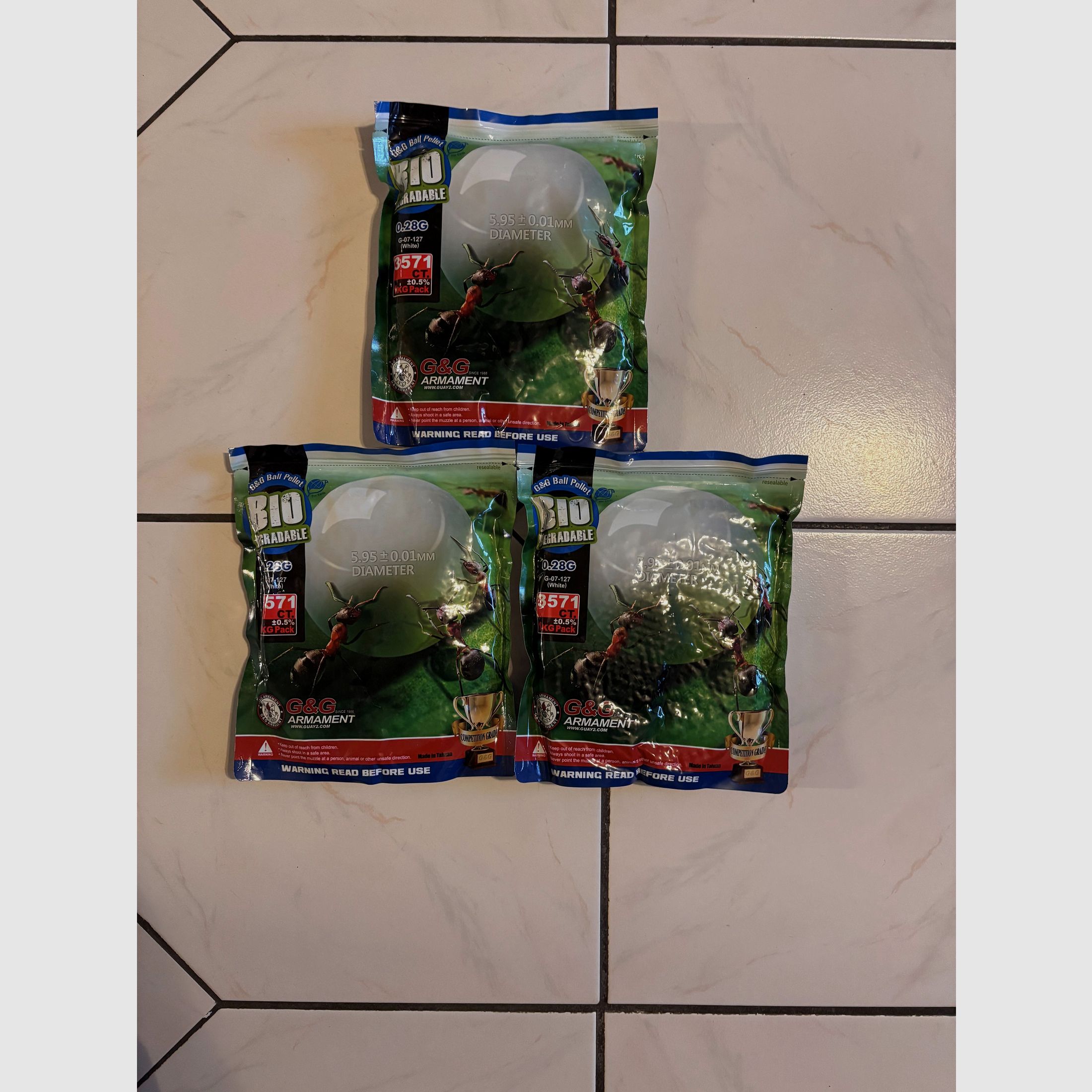 3x G&G Airsoft Bio BBS 0,28g 6mm 1kg Packung
