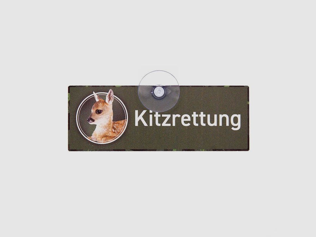 Wilde Hilde Autoschild mit Saugnapf - "Kitzrettung"