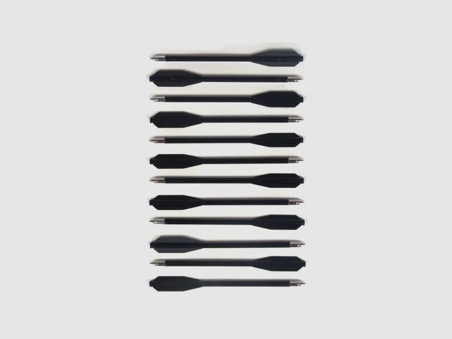 12 St.-Pack Kunststoffpfeile für Armbrüste 50lbs, Farbe: Schwarz
