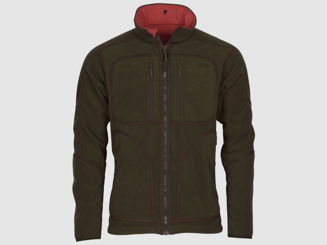 Pinewood Herren Wendbare Fleecejacke Furudal H.Brown/Red