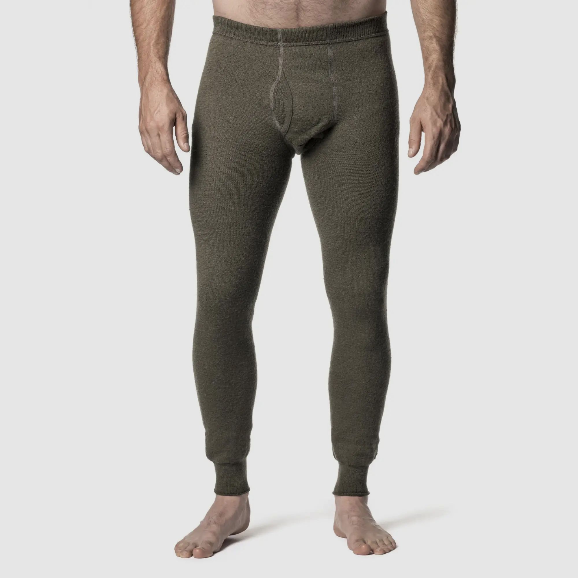 Woolpower Long Johns Man 400 Thermo-Unterhose mit Eingriff (Pine Green)
