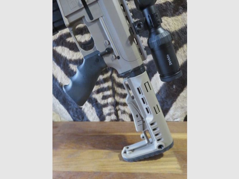 Büchse PALLAS BA15-22 TAN Kal.22lr Lauf 47 cm + Zielfernrohr HAWKE AirMax 4-12x40AO + Zweibein Zeadio, Bild 9 von 10