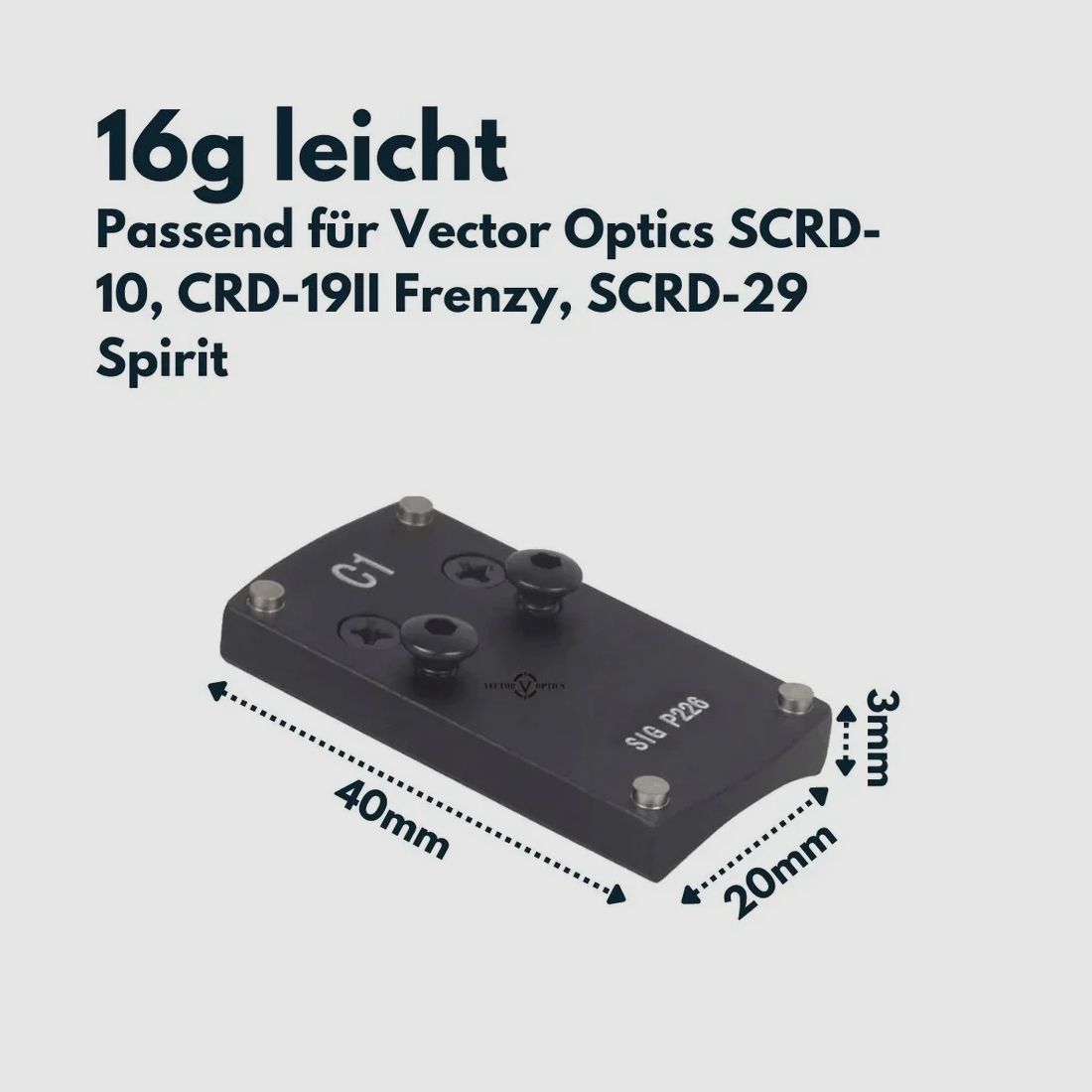 Vector Optics SCRDM-03 SIG P226 Montage für Reflexvisiere mit TEK (Docter Sight) Footprint