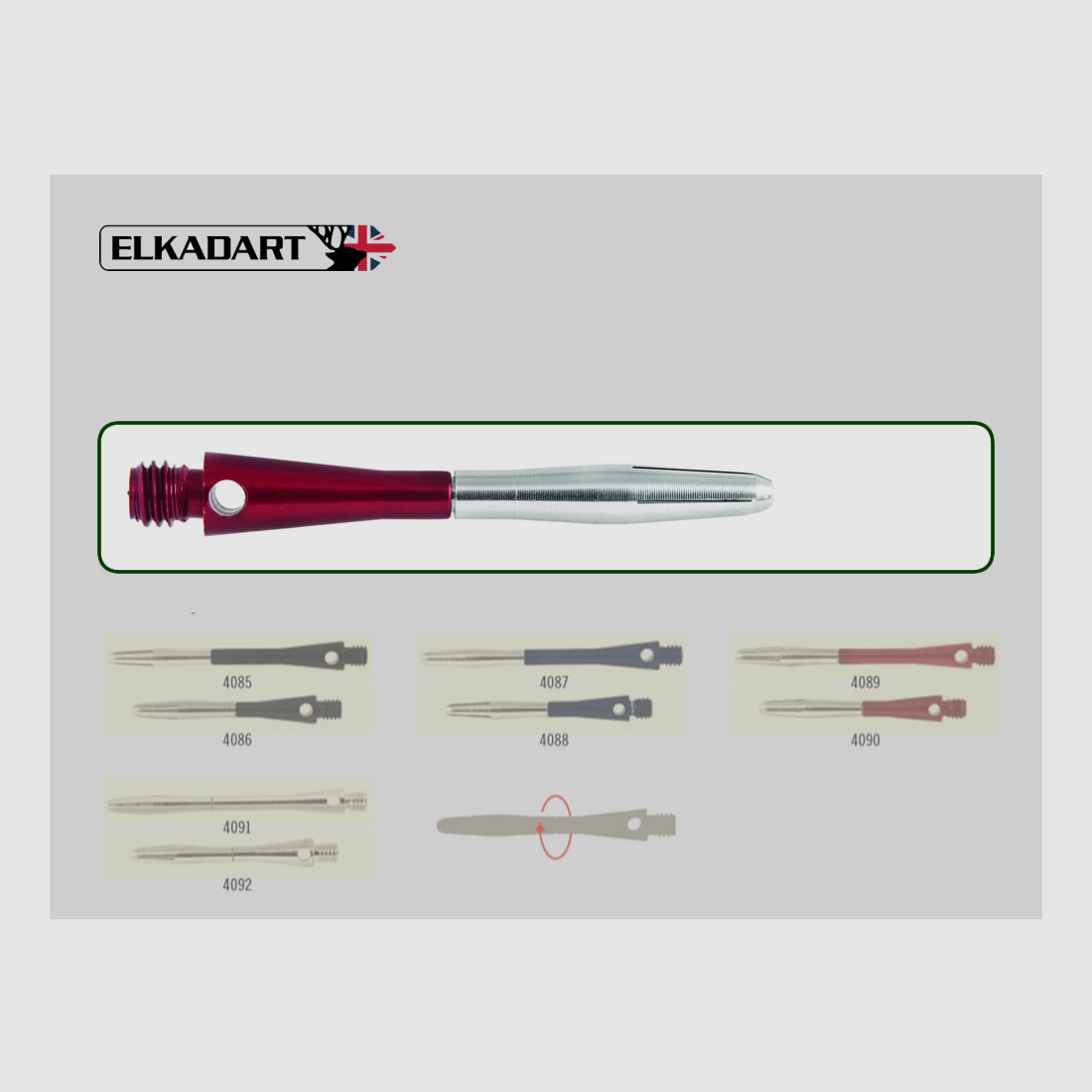 Elkadart SchĂ¤fte Alu Centre Spin red GrĂ¶Ăźe S LĂ¤nge 35 mm 2Ba-Gewinde 3 StĂĽck