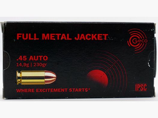 Geco .45 Auto VM 14,9g/230gr. Kurzwaffenpatronen