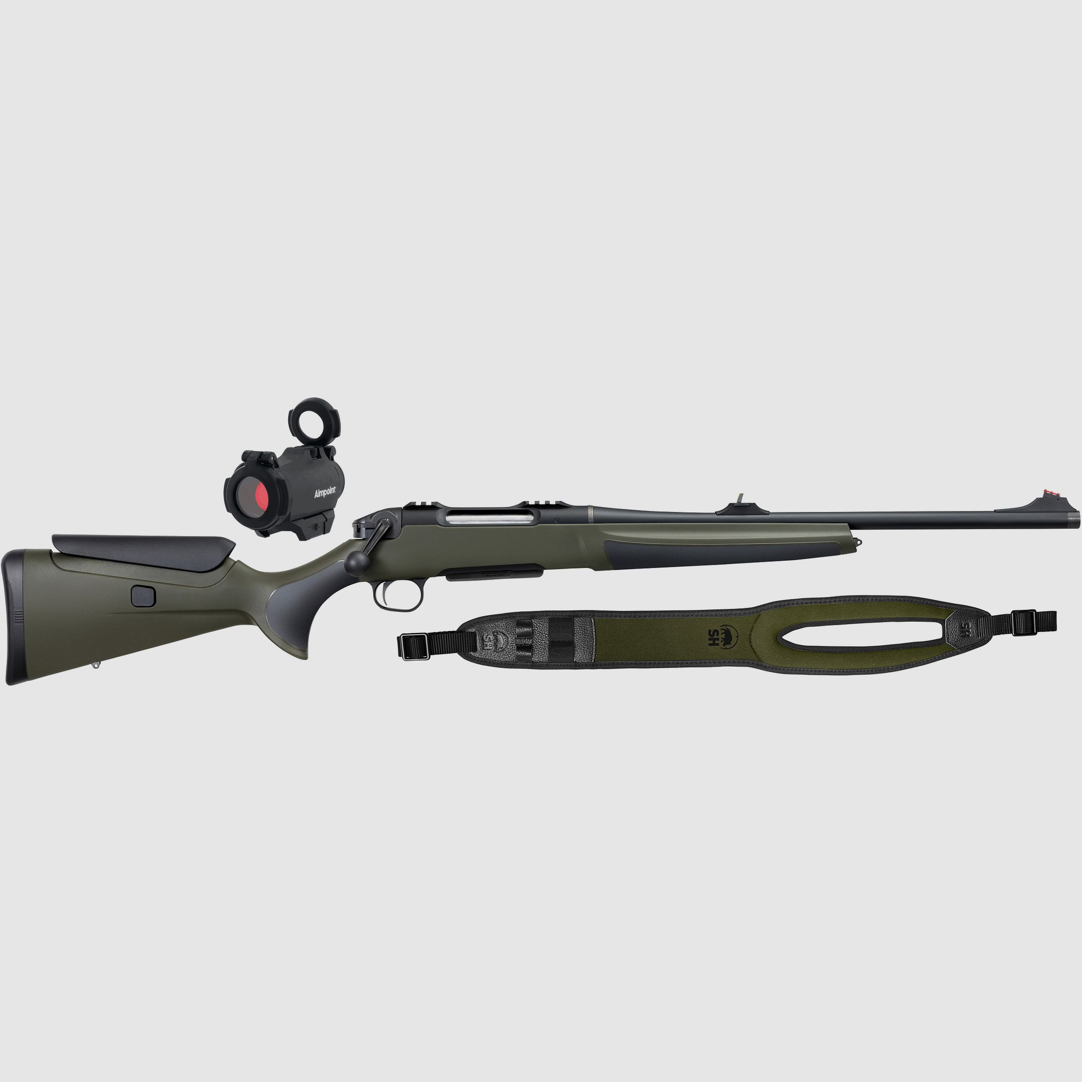 Haenel Jaeger NXT Composite inklusive Leuchtpunktvisier und Gewehrriemen, Kal. .300 Win. Mag.