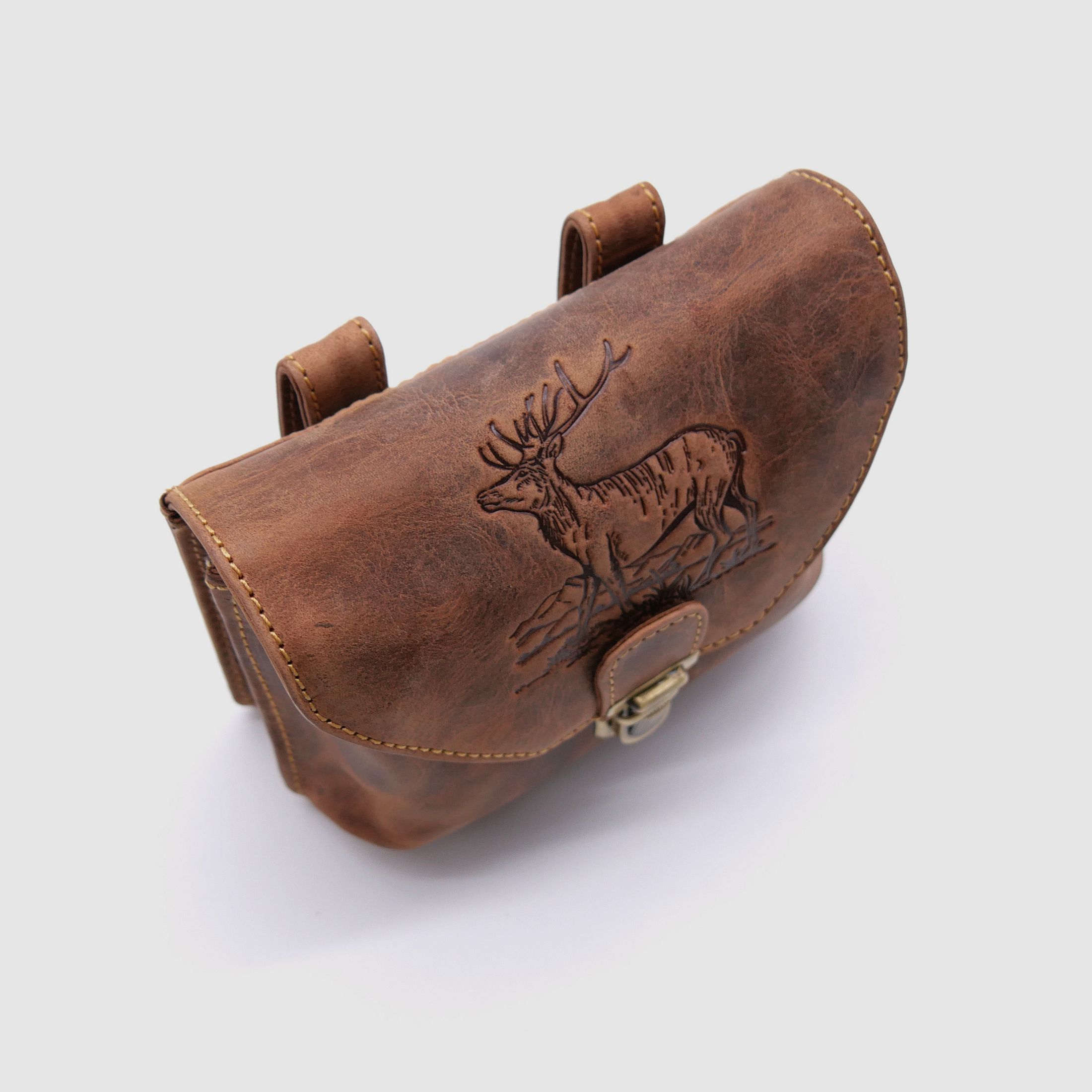 Greenburry Leder Gürteltasche Vintage Hirsch braun 1754V-STAG3-25