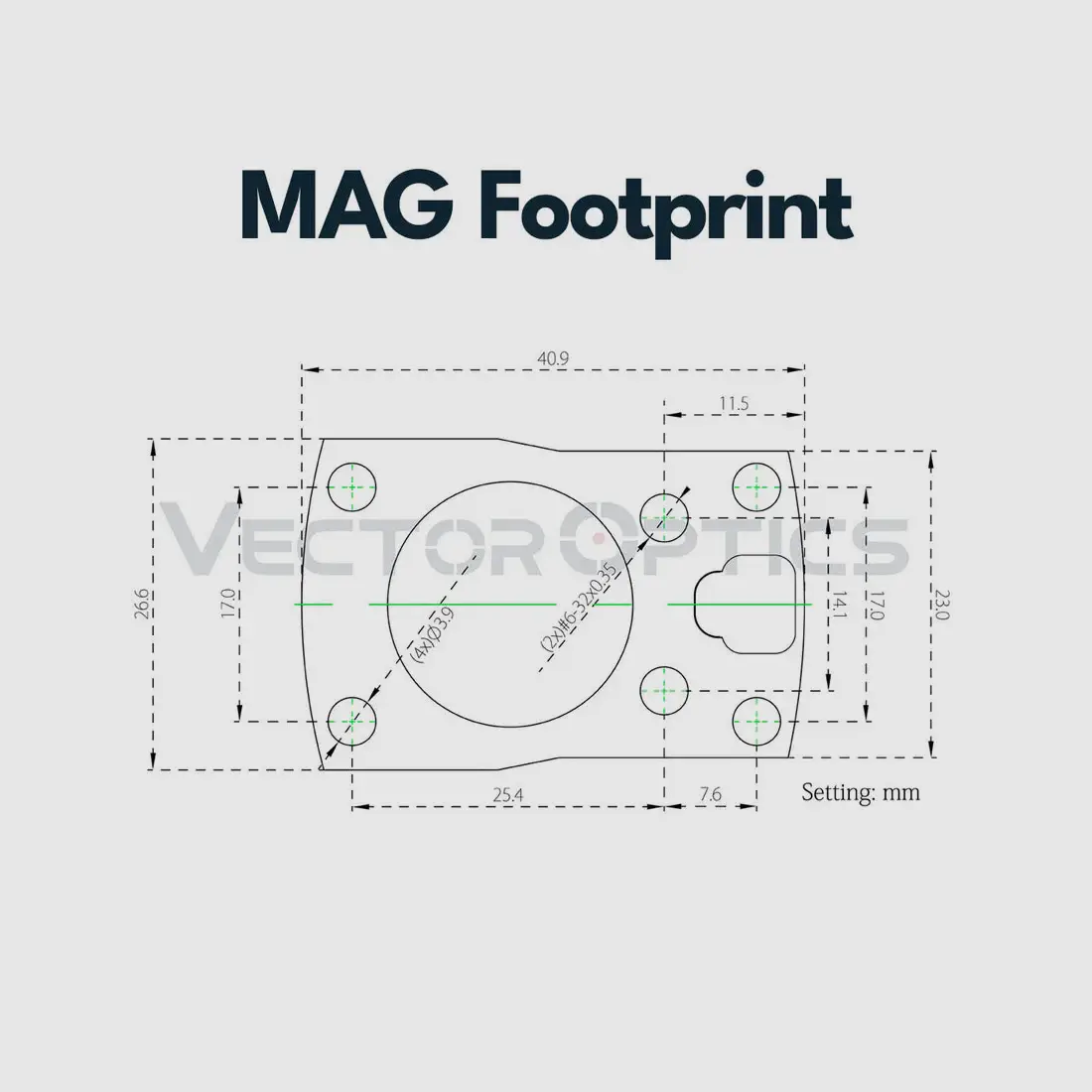 Vector Optics SCRA-73 Montaje con MGT (SHIELD) Footprint, 21mm Picatinny, h=28mm, imagen 6 de 6